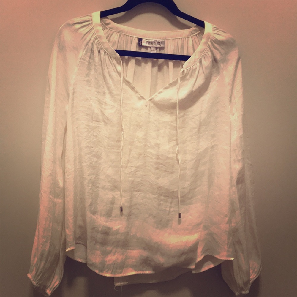 Shimmery pearl white blouse